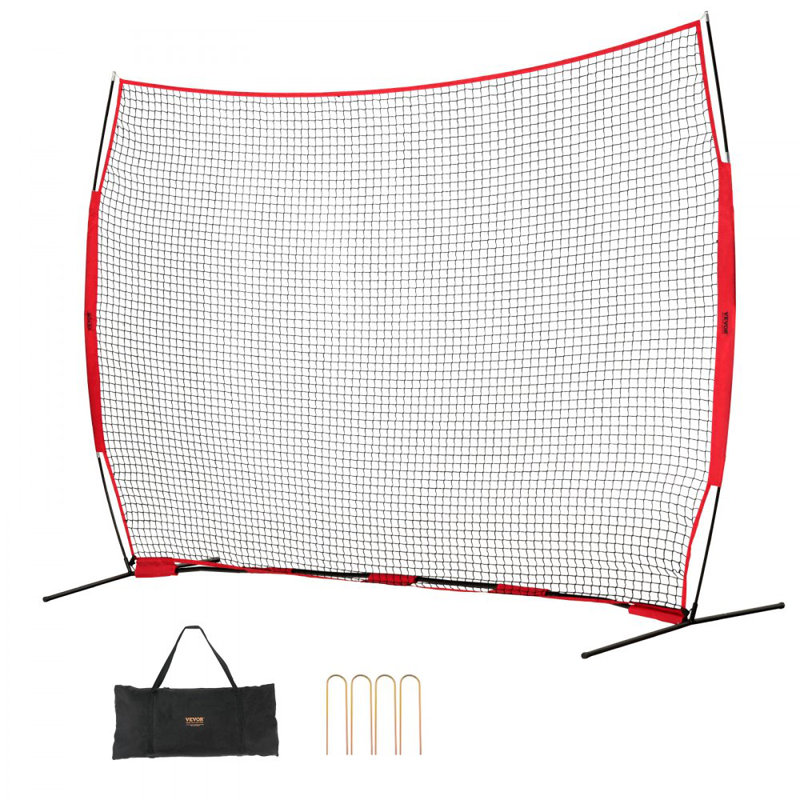 Barricade Backstop Net, 12x9 ft Ball Sports Barrier Netting, Portable Practise Equipment