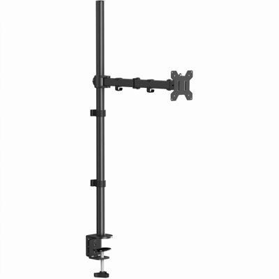 Height Adjustable Monitor Arm with Clamp & Grommet Mount for 13"–27" Monitors