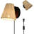 Industrial Hand-woven Rotate Bamboo Lampshade Hanging Wall Lamp With Switch