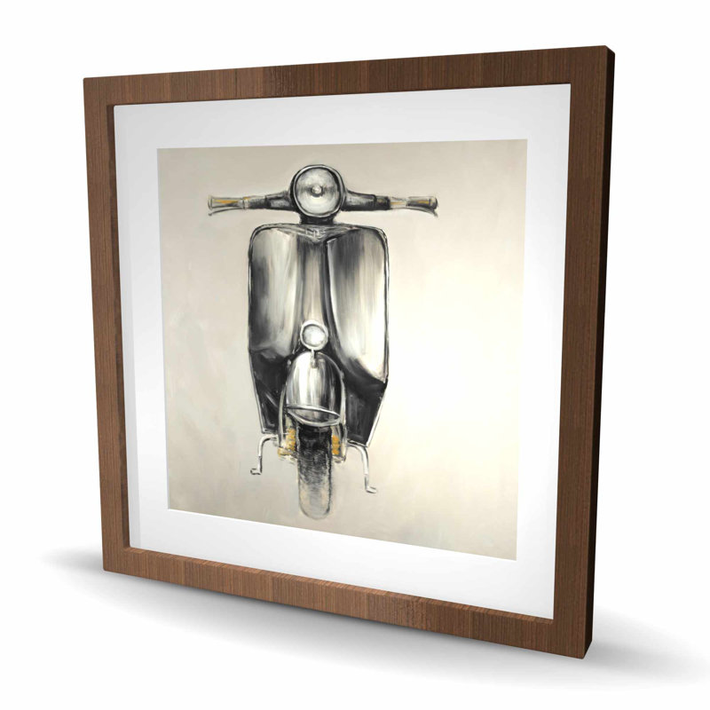 Petite reproduction encadrée vintage de vélocité noire | Décoration intérieure, H 24 po x l 24 po, Brun