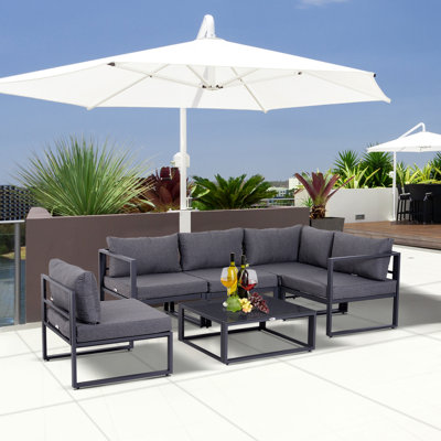 4-Sitzer Lounge-Set Greyson mit Polster