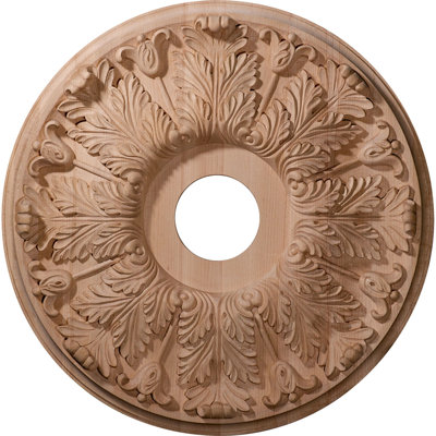 20"OD x 3 7/8"ID x 1 3/4"P Carved Florentine Ceiling Medallion, Cherry (Fits Canopies up to 6 3/4")