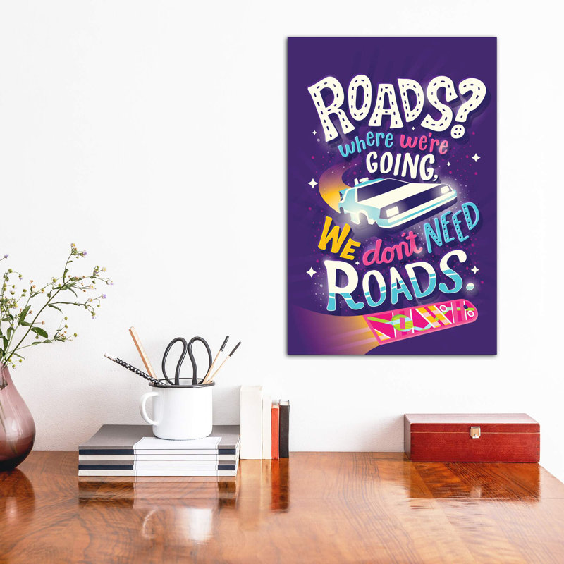 «Back to the future» par Risa Rodil - publicité imprimée, H 18 po x l 12 po x 1,5 po, Toile tendue, Pas de tapis