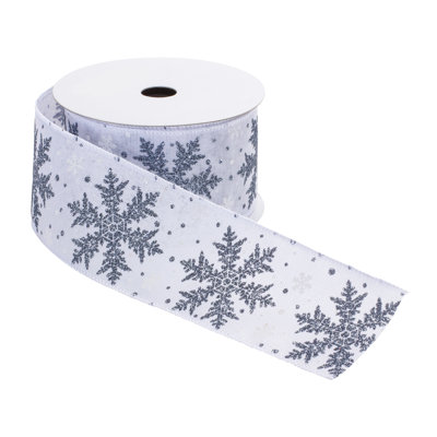 Glittered Snowflake Ribbon (Set of 2)