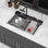 Évier de cuisine 30 po - évier cascade 30 po x 19 po x 9 po à cuve simple multifonction de calibre 16 en acier inoxydable avec fonctions numériques