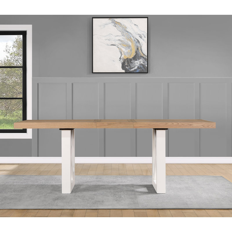 Table de salle à manger extensible Lixy, Blanc