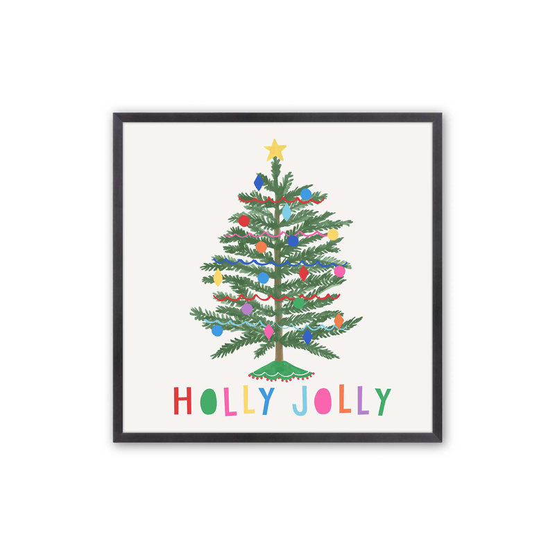 Holly Jolly Christmas Tree, H 13,75 po x l 13,75 po x P 1,25 po, Cadre simple en zinc patiné