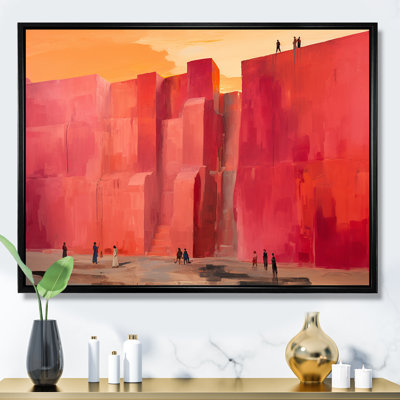 «Orange Judaism Wail Wall Prayer II» - Judaïsme, art mural