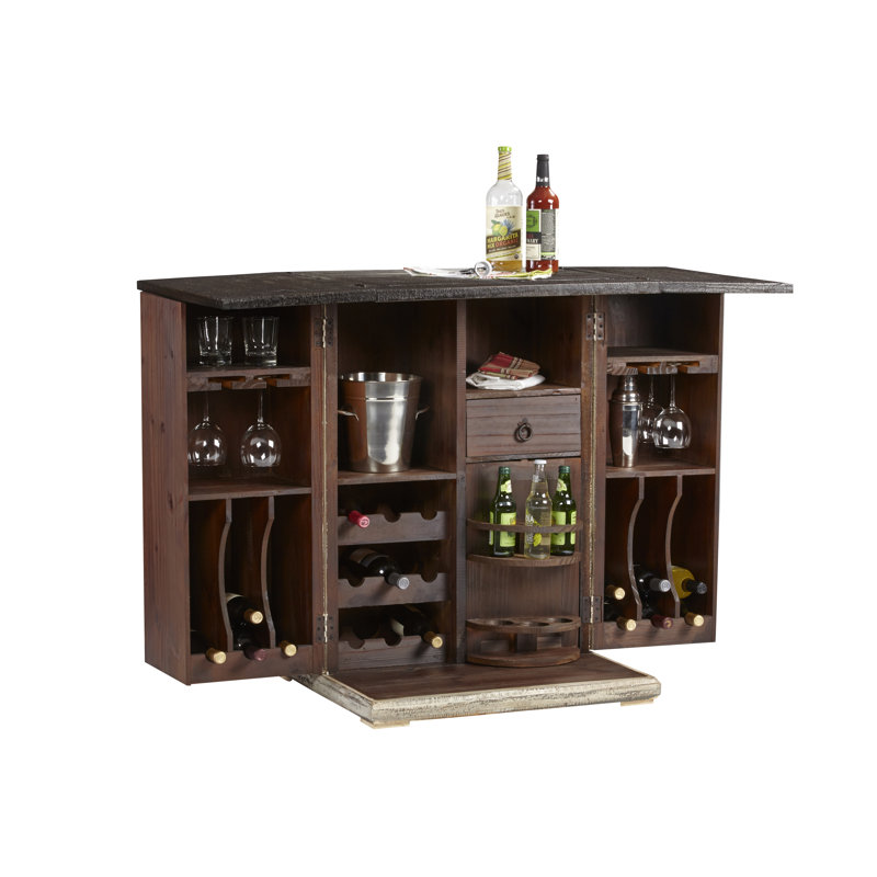 Cypro 27'' Solid Wood Bar Cabinet