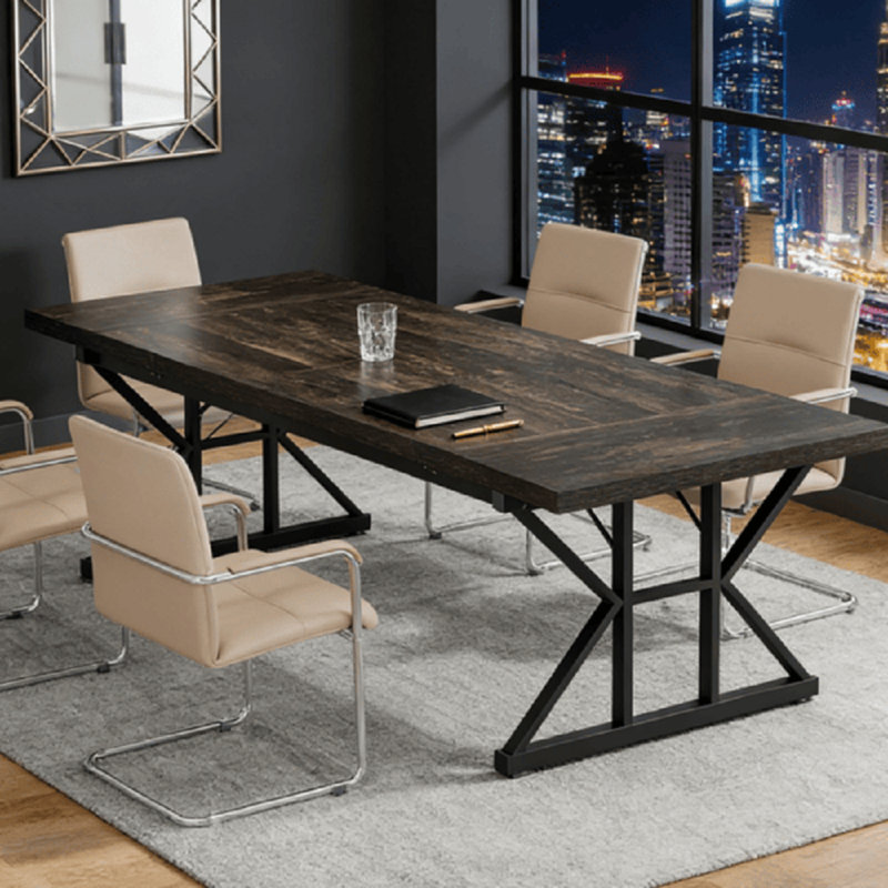 Table de conférence Table de réunion Mobilier de bureau professionnel Design moderne bois métal