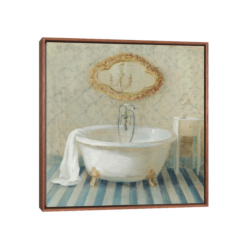 «Victorian Bath II» par Danhui Nai - reproduction d'art, H 18 po x l 18 po x 1,5 po, Toile avec cadre en bois brun classique