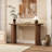 Gennari Fluted Wood Console Table with Oval Tabletop-1824681770-1833927985