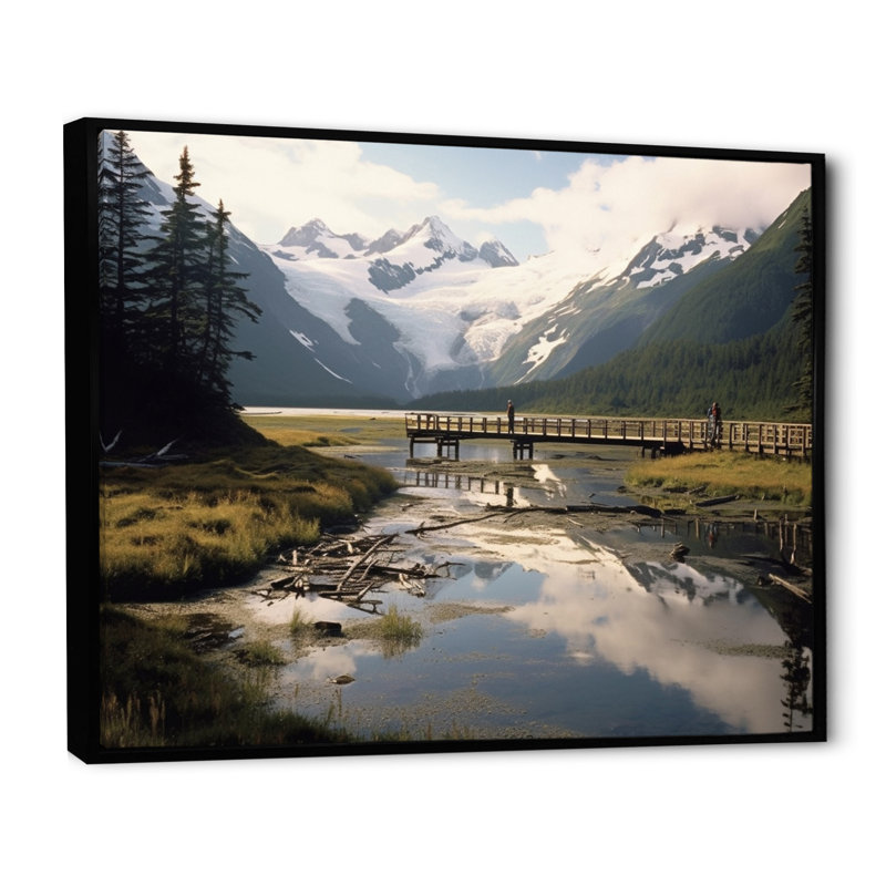 Alaska, rivière sauvage sur toile, H 34 po x l 44 po x P 1,5 po, Toile noire