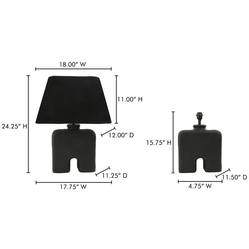Leander Particle Board Table Lamp, Black