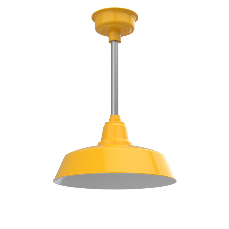 Vandervliet 1 - Light LED Single Pendant, 48" H x 16" W x 16" D, Yellow/Galvanized Silver