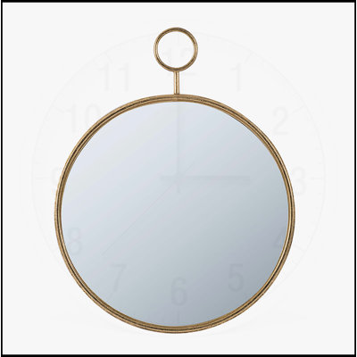Élégant miroir mural circulaire avec cadre en métal durable, idéal pour rehausser la décoration intérieure et créer une ambiance spacieuse.