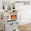 Mangeoire surélevée pour chien avec armoire de rangement et bols, blanc