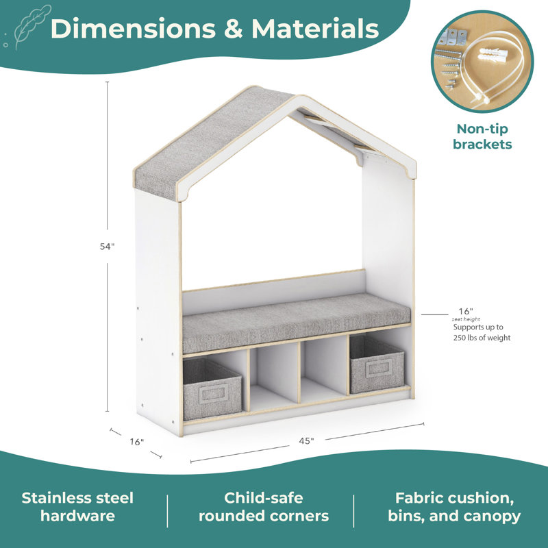 EdQ Reading Seating Nook and Storage White, White