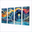 «Blue and Orange Coastal Reef», ensemble d'art mural corail-1380760598