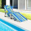 Chaise de patio inclinable avec coussins Rukmani