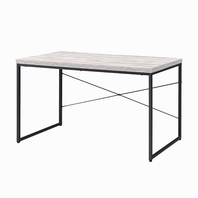 Bureau d'écriture rectangulaire en faux béton, Blanc