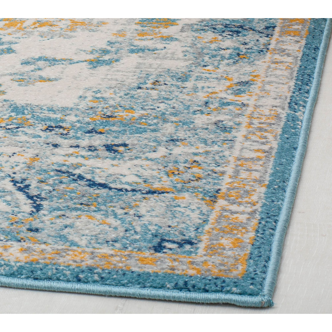 Hailey Vintage Fresh Chicory Area Rug Bungalow Rose Rug 