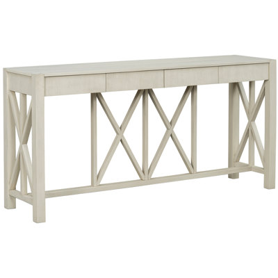 60-Inch, , Table, Veneer, 4 Drawers, Open Bottom Storage Console Underneath