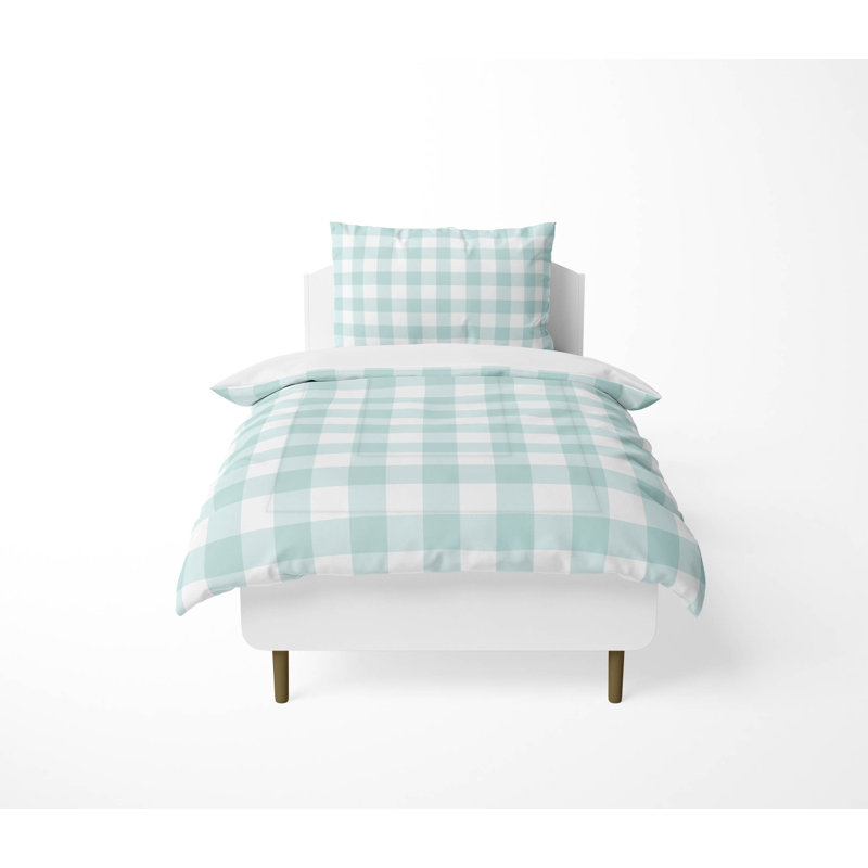 Ensemble d'édredon léger en vichy Proper, Bleu clair