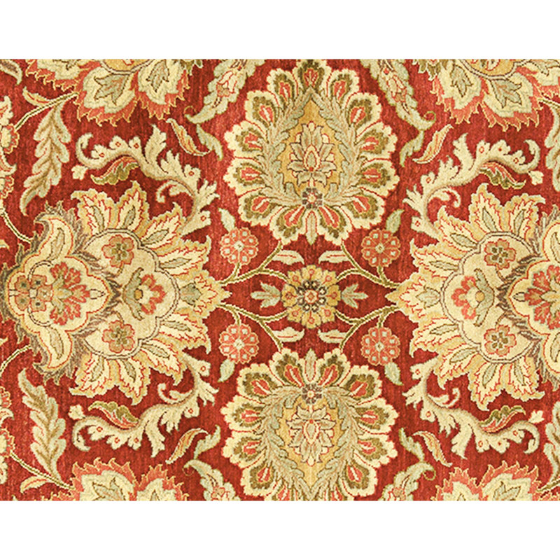 Tapis rouge et noir noué à la main de haute qualité