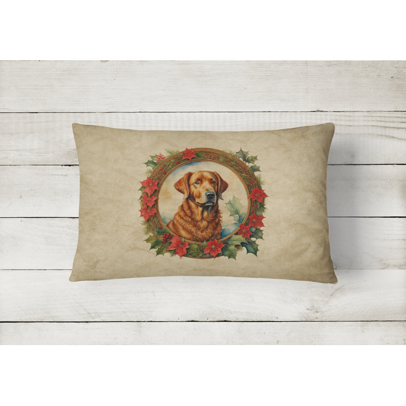 Coussin décoratif intérieur / extérieur en polyester Christmas, 12 po x 16 po, Rectangulaire