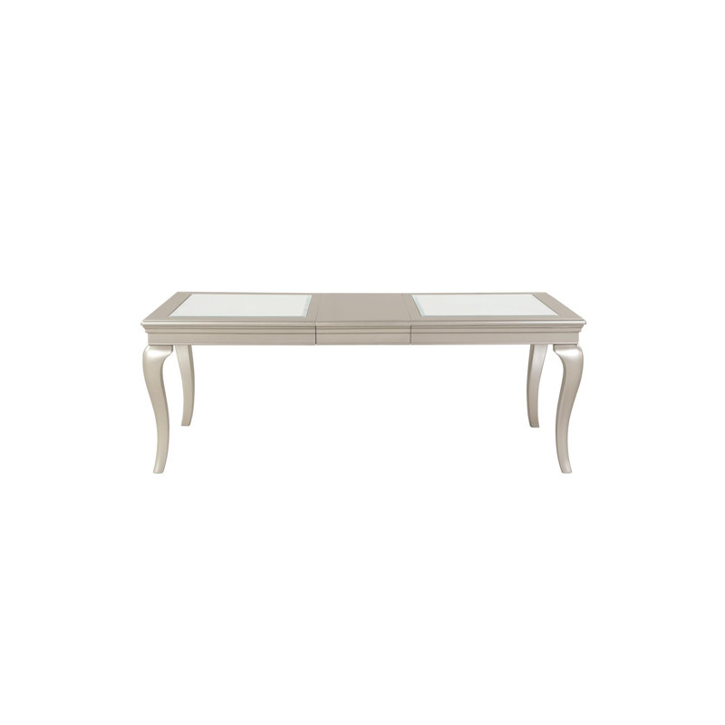 Dedden Retta Silver Faux Leather Upholstered Seat Rectangular Dining Room Set