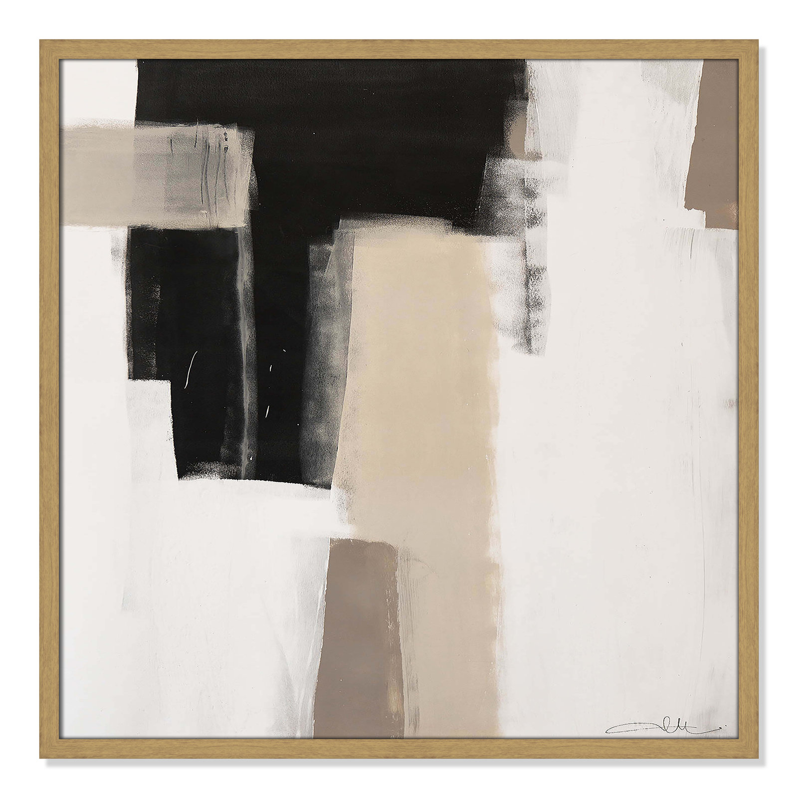 Earth Scapes I-A Print by Casa Fine Arts, 27.5" H x 27.5" W x 1.25" D, Natural Slim Framed