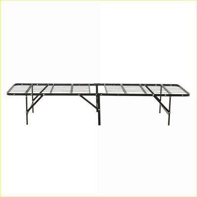 Twin XL Solid Metal Platform Bed Frame - No Box Spring Needed, Black, for Bedroom Storage &amp; Support