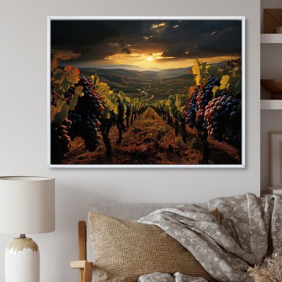 «Scenic Vineyard Vibrant Harvest» - art mural grand vignoble