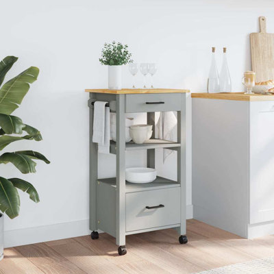 Ragad Rolling Kitchen Cart with Solid Wood Top by Winston Porter