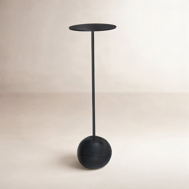 Walt Round Iron Pedestal End Table 