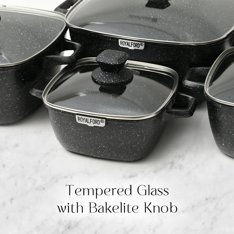 4 - Piece Non-Stick Aluminum Cookware Set, Black