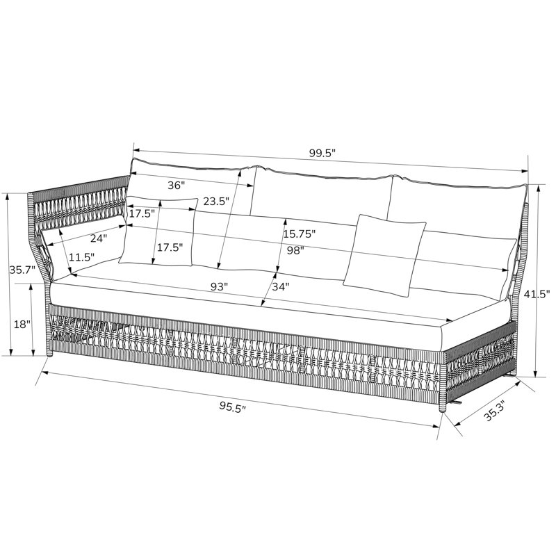 Winder Outdoor 3 - Seat Patio Sectional