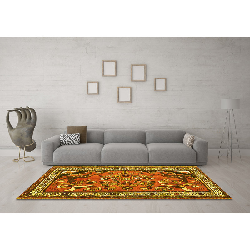Washable Oriental Indoor Rug, Square 3'