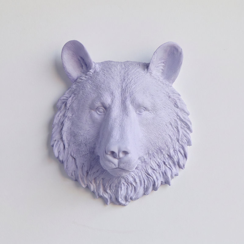 Handmade Glam Animals Wall Decor on Resin, Lavender