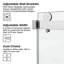 Porte de douche coulissante double sans cadre 60 x 60 po, porte de douche double, verre trempé Sgcc 3/8 po (10 mm), acier inoxydable, chrome