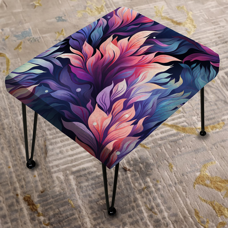 Repose-pieds rose et mauve ikat Cosmic Radiance