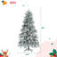 Arbre de Noël enneigé épinette 6 pi, arbre de Noël articulé artificiel avec 300 lumières DEL multicolores, 8 modes de clignotement et 790 pointes de branches de neige, décoration de bureau de vacances-1182808272