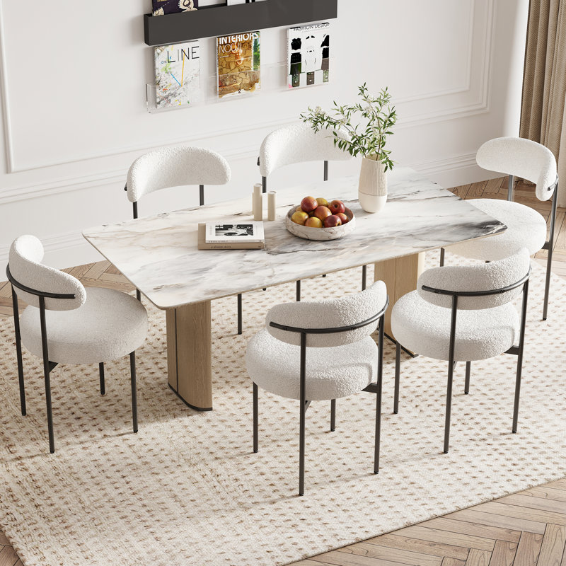 Chantele 19.3'' H Tufted Upholstered Metal Side Chair, White