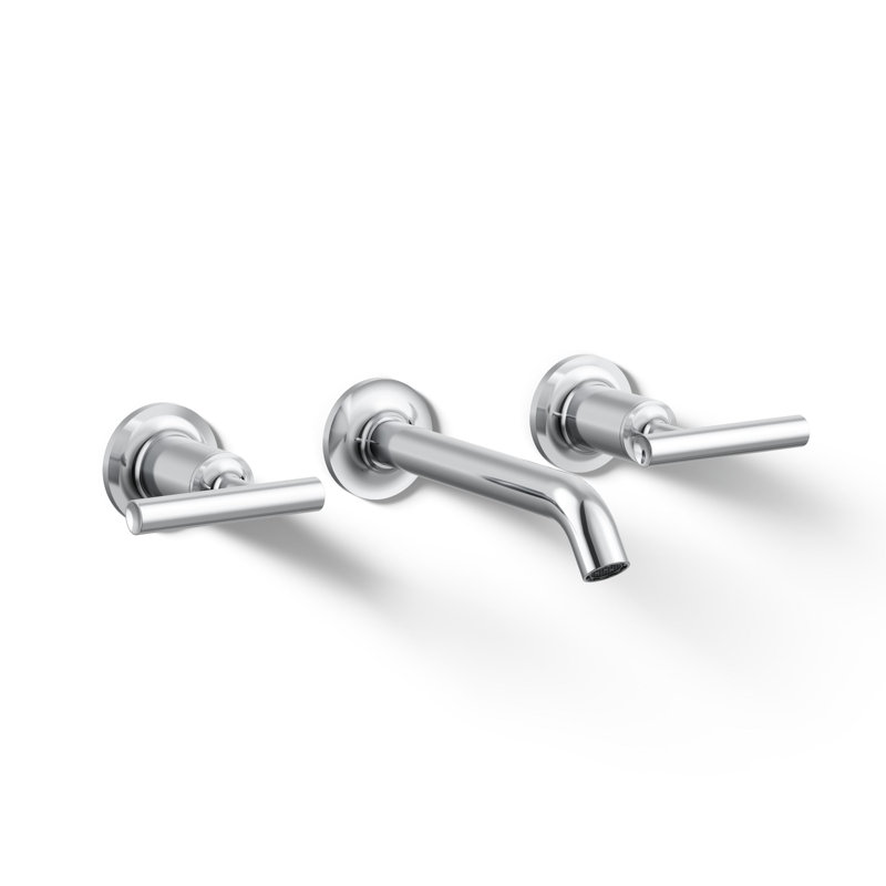 Purist® Wall-Mounted Bathroom Faucet, Polished Chrome, Lever Handle
