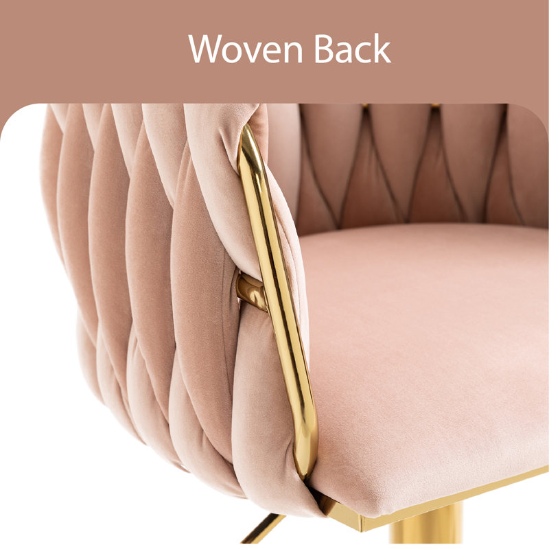 Tabouret pivotant à hauteur ajustable Devanne, Rose