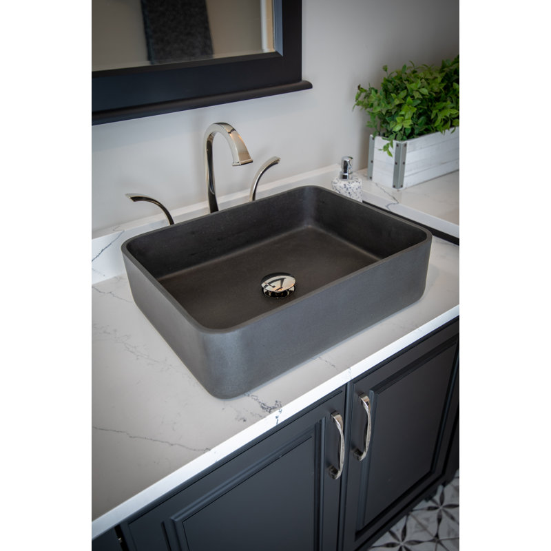 Eden Bath 14.75'' Black Stone Rectangular Bathroom Sink