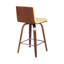 Aluin Mid-century Modern Swivel Counter or Bar Height Bar Stool in Faux Leather and Wood-512247201-512247212-512247214