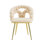 Ensemble de 2 chaises de salle à manger rembourrées en velours beige avec des pieds en métal doré pour la salle à manger, le salon et la chambre à coucher