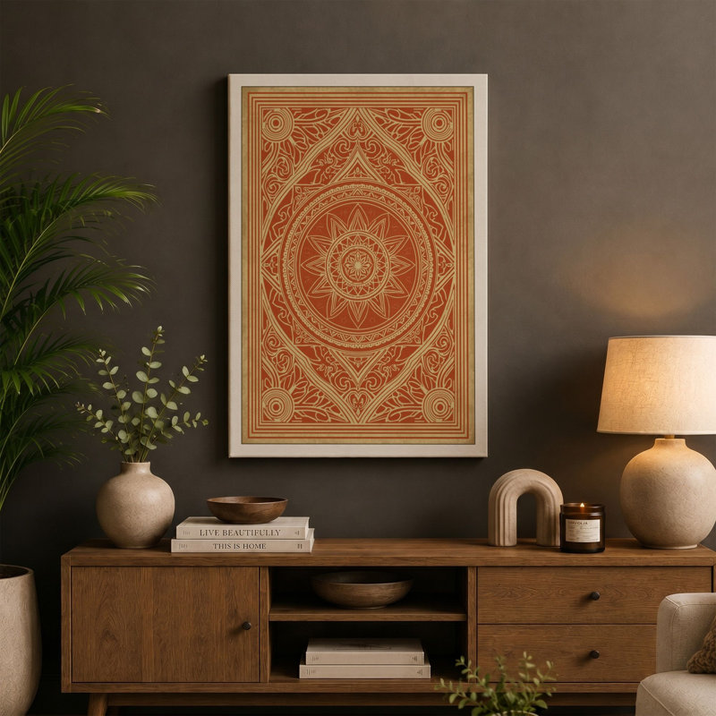 Mandala Ornament Eclectic - Wrapped Canvas, 18x12 - 45.7 x 30.5 cm, White Border